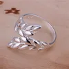 Cluster Rings 925 Silver For Women Lady Wedding Christmas Gift Color Leaves Ring Jewelry Noble Design Lovely