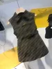 Les filles habillent des vêtements de marque pour enfants Robes de fille Revers double F jacquard robe de réservoir sans manches avec ceinture jupe enfant de haute qualité mode bébé robe