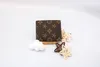 Luxury Man Wallet Card Coin Purses Designer Brown Flower Flera kvinnor Key Pouch Cardholder äkta läderplånböcker Holder Holder Holder