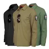 Erkekler işlemeli uzun sleev polo gömlek yaz artı askeri kıyafetler hızlı kuru taktik düz dönüş ordu tişörtleri 240115