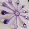 Chandelier Crystal 10PCS 20x80mm Ligth Purple Raindrops Lamp Glass Hanging Pendants Beads Curtain Accessories Decor DIY