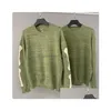Heren Plus Size Truien 2023Fw Losse trui Heren Vrouw 1 Hoge kwaliteit Ronde hals Vintage groene sweatshirts Drop Delivery Kleding Heren Dhsdv