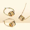 Jewelry Sets Luxury designer Bracelet Cring Coco Hawaiian Polynesian Plumeria Necklace Set Fashion Gold Filled Pendant Hoop Earrin2639191