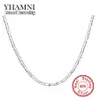 YHAMNI Marca Uomo Donna Collana in argento sterling 925 Gioielli di moda 16-24 pollici Lunga 4 mm Larghezza Collana a catena intera N102244U