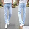 Men'S Jeans Mens Jeans 2023 Men Stretch Skinny Male Designer Brand Super Elastic Straight Trousers Slim Fit Fashion Drop Delivery App Dhutd