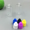 Garrafas de armazenamento 5/10/20pcs 30ml conta-gotas de plástico transparente transparente óleo de suco líquido recipiente plano espremível com tampa ponta pontiaguda