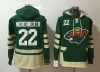 Erkek Kadınlar Gençlik Hokey Hoodie 11 Zach Parise 22 Nino Niederreiter 40 Devan Dubnyk Minnesota Vahşi Formalar Ed Jersey Özel Herhangi Bir İsim