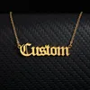 Collane con nome personalizzato inglese antico personalizzato per donna uomo Collana con pendente a catena in acciaio inossidabile color oro argento Jewelry263D