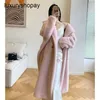 Designer Maxmaras Teddy Bear Coat Womens Cashmere Coats Wool Winter 2024 New m Family Cherry Blossom Pink Mid Length Camel Hair Silho