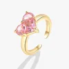 Cluster Rings KOFSAC Cute/Romantic Love Heart Ring For Women Engagement Gift Chic 925 Silver Gold Color Jewelry Shining Zircon Pink