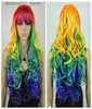 Synthetic Wigs New Ladies Wig Long Multi-colour Curly Women's Cosplay Party Hair Wig Q240115