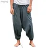 Pantaloni da uomo Pantaloni larghi da uomo in lino e cotone abbigliamento casual semplice taglie forti 2022 YQ240115