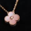 Rose Gold Necklace With Diamonds 18K Designer för Woman Luxury Classic Four Leaf Clover Pendant Halsband Toppkvalitet Designer Chain With Box