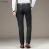 Calças masculinas listradas impressas calças formais roupas de trabalho cinza azul preto fjmale alta qualidade marca novo outono inverno yq240115