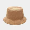 Basker dubbelsidiga fyra säsonger Fisherman Hat Solid Corduroy Sun Reversible Hip foldbar jakt