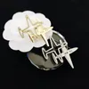 Letter Aircraft Desinger Jewelry Women Rhinestone Brooches Suit Pin Brooch Charm Pins Men Party Gift