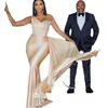 2024 Seksi Nedime Elbiseleri Afrika için Eşsiz Tasarım Yeni Tam Uzunluk Düğün Konuk Junior Onur Elbise Elastik İplik Saten Parti Gowns 403