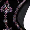TRAF Samt bestickte Weste für Damen, kurze schwarze Weste, Vintage-Cardigan, ärmellose Jacke, Damen-Herbst-Perlen, 240115