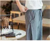 Men's Pants Men's striped cotton linen sports pants elastic waist Saruel casual traditional Chinese spring summer new style YQ240115