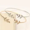 Bangle Fashon Korean Bracelet Jewelry Vintage Geometric Leaves Bangles Gun Black Cuff Bracelets Round Thin Metal For Women