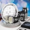 Wegwerpservies Laser Zilver Discobal Thema Servies Disco Feestborden Servetten Kopjes Volwassenen Happy Disco Verjaardagsfeestje Decor Bruiloftsbenodigdhedenvaiduryd