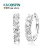 KNOBSPIN D Kleur Loop Earring 925 Sterling Verzilverd met 18 k Wit Gouden Oorbel voor Vrouwen Sprankelende Fijne sieraden 240113