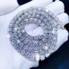 Szterling sier biżuteria hip hop 5 mm moissanite tenis łańcuch tester VVS diamentowy łańcuch diamentowy