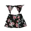 Cão vestuário maiô sling floral impressão sem mangas cães bikini praia vestir elegante macio filhote de cachorro banho para piscina