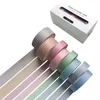 Gift Wrap 8 /Box Washi Tape Adhesive Convenient Solid Colors Decorative Students School Scrapbook Stickers For Tapestry Hangers Walls