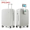 Walizki Mixi 2024 Nowa walizka designu Prowadzić bagaż z kubkiem Uchwyt telefonu Hard Shell Rolling Bagage PC Spinner Wheels Trolley Case Q240115