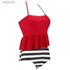 Swim Wear Women Ruffle Swimwear Set High Waisted Bikini Two Piece Swimsuits Ruched Bathing Suit Swimwear Loose Beach Tankni Sexy SwimsuitL240115