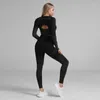 Ensembles actifs femmes 2 pièces costumes de sport ensemble Yoga gymnastique exercice Fitness pantalons athlétiques vêtements de sport Leggings chemise hauts