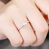Cluster Rings 925 Sterling Silver Engagement Wedding Ring For Women Crystal 6-8mm Pearl Or Round Bead Semi Mount DIY Stone Setting