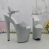 Kleidschuhe LAIJIANJINXIA 20 cm / 8 Zoll PU-Obermaterial Sexy exotische High Heel-Plattform Party Frauen Sandalen Pole Dance 050