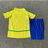 Kids Man Kit 1994 1998 2002 Brazll Retro Soccer Jersey Ronaldo Romario Kaka Ronaldinho Rivaldo Maillot de Futol R.Carlos Brazii Brazylian Football Shirt