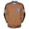 Atak na kurtkę baseballową Titan Men Bomber Kurtka Shingeki No Kyojin Anime Cosplay Costplay Scouting Legion Baseball Mundur Coat 267H