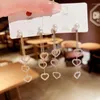 Pendientes colgantes elegantes con borlas de corazón a corazón, joyería de moda coreana para mujer y niña, accesorios al por mayor