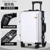 Suitcases Nowy trend mody 26 28 -calowy walizka aluminiowa obudowa wózka ramy dla mężczyzn Kobiety 20 -calowa walizka kabina 24 -calowa bagaż podróżny Q240115