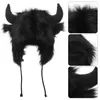 Berets Animal Hat Temat Horn Thermal Plush Cap Fancy Dress Party Cosplay