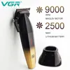 VGR V003ワイヤレス電気クリッパー9000RPMヘアサロン彫刻メンズシェービングデジタルディスプレイグラデーショントリマー240115