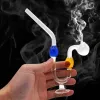 Bunter Ölbrenner Shisha Tragbare Glasschüssel Shisha Runde kleiner Topf Aschenfänger Bong Serpentinenglas Wassersprudler Rohre ZZ