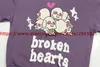 Heren Hoodies Sweatshirts Paars Skeleton Brooken Hearts BROKEN PLANET Hoodie Mannen Vrouwen Hoge Kwaliteit Truien Oversize Hoodyolq