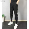 Pantaloni da uomo alla moda coreani solidi jogger da uomo di alta qualità primavera e autunno mirati da uomo slim fit recenti pantaloni casual da uomo Wstring nero / grigio S-5XLHOT YQ240115