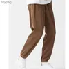 Herrbyxor herrar ribbade sammet sportbyxor plysch byxor tjocka tung fot multifunktionell vacker casual fashionabla märke höst vinter ny yq240115