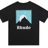 مصممي RH Mens Rhude Embroidery t for Summer Mens Tops Letter Polos Shirt Womens tshirts clothing short sleeved barge plus size 100 ٪ tees size s-xl