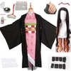 Yetişkin ve Çocuklar Yeni Anime Demon Slayer Kimetsu Hayır Yaiba Cosplay Kamado Nezuko Kadın Japon Kimono Cosplay Kostüm Y0903282C