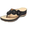 Hausschuhe Maogu Flip-Flops Frauen Alias Mujer Plattform Schuhe Sommer Flache Sandale Für Sandales Mehrfarbige Retro Blumen 43