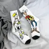 Мужские носки Lucky Luke, мужские и женские модные носки с героями мультфильмов в стиле хип-хоп, весна, лето, осень, зима, подарки в средней трубке