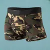 Underpants Camouflage Pattern Shorts Briefs Print Men's Underwear High Elastic Breathable Cotton Mid-rise U-convex