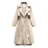 Arbetsklänningar Våren och hösten Kvinnors uppsättning 2024 Koreansk version Slim Trench Coat Print Dress Elegant Two Piece